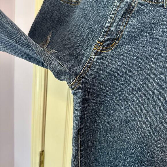 Bubblegum USA Y2K Wide Leg Flare Low Rise Frayed Jeans Size 7/8 Embroidered - Picture 3 of 10